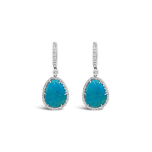 Turquoise & Diamond Earrings