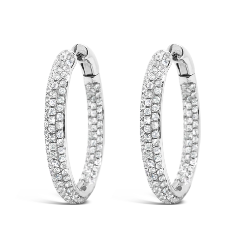 White Sapphire Hoop Earrings