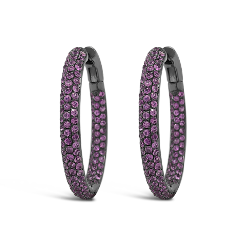 Pink Sapphire Hoop Earrings