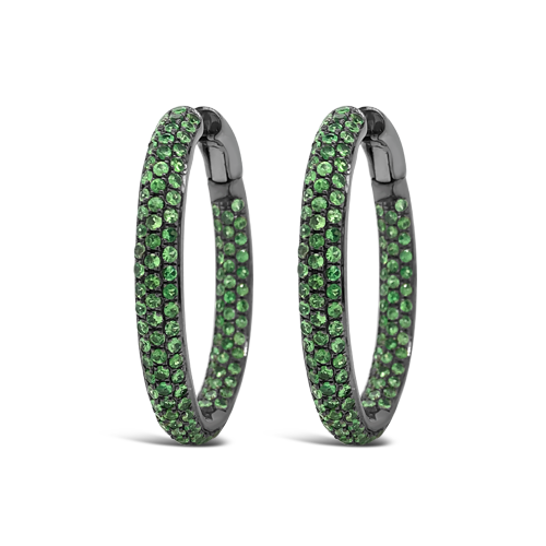 Tsavorite Hoop Earrings