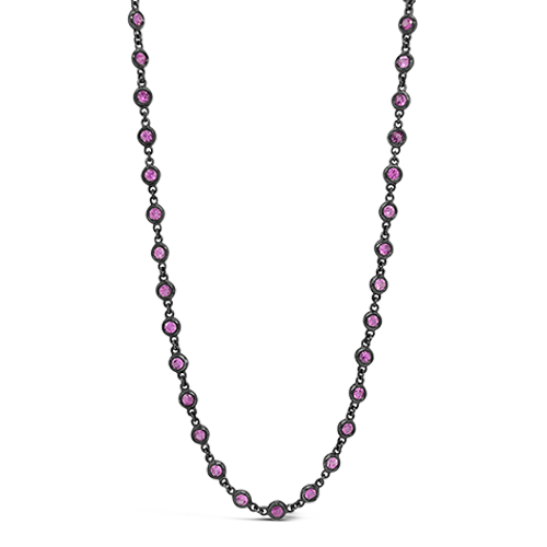 Pink Sapphire Chain Necklace