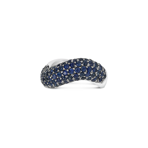 Blue Sapphire Wave Ring