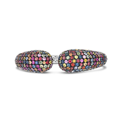 Multi-color Sapphire Bangle Bracelet