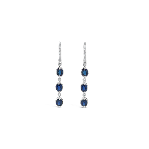 Sapphire & Diamond Dangle Earrings