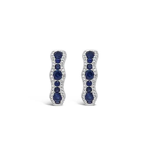 Sapphire & Diamond Hoop Earrings