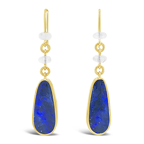 Opal & Moonstone Dangle Earrings