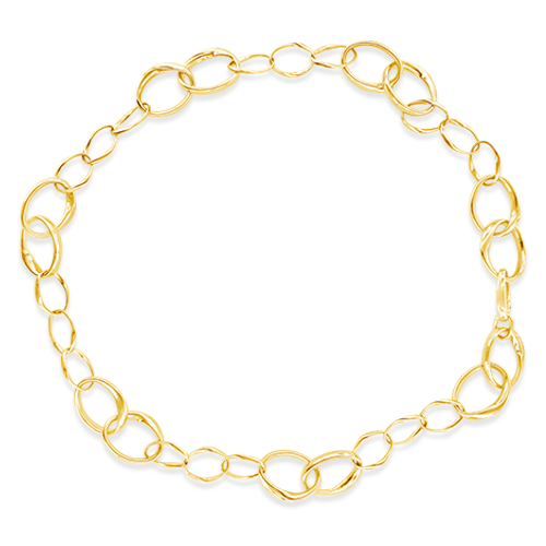 Gold Multi-size Link Necklace