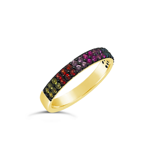 Multi-color Sapphire, Rubies & Tsavorite Ring