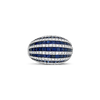 Sapphire & Diamond Striped Dome Ring