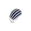 Sapphire & Diamond Striped Dome Ring
