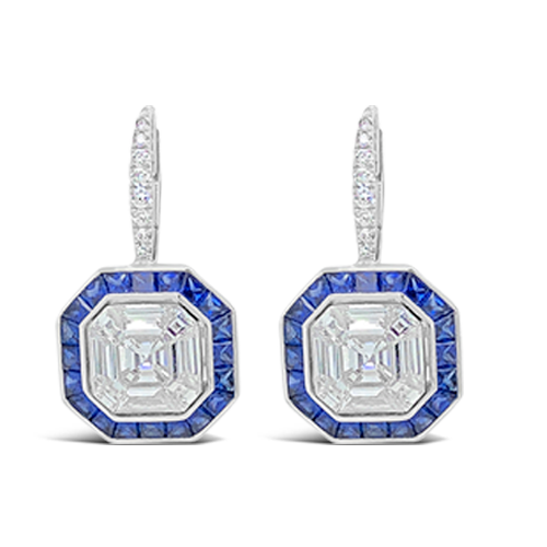 Sapphire & Diamond Dangle Earrings