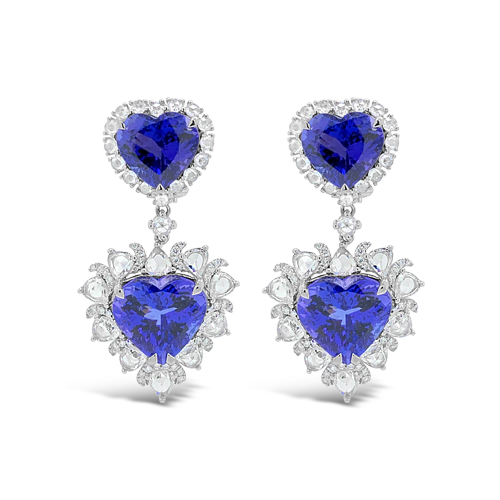 Tanzanite heart earrings on sale
