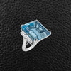 Aquamarine & Diamond Estate Ring