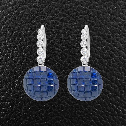 Sapphire & Diamond Dangle Earrings