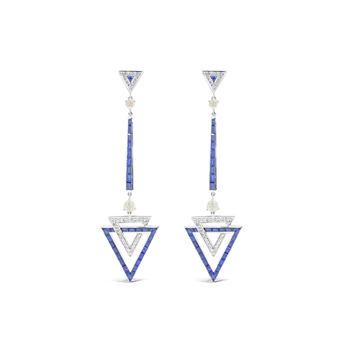 Sapphire & Diamond Dangle Earrings