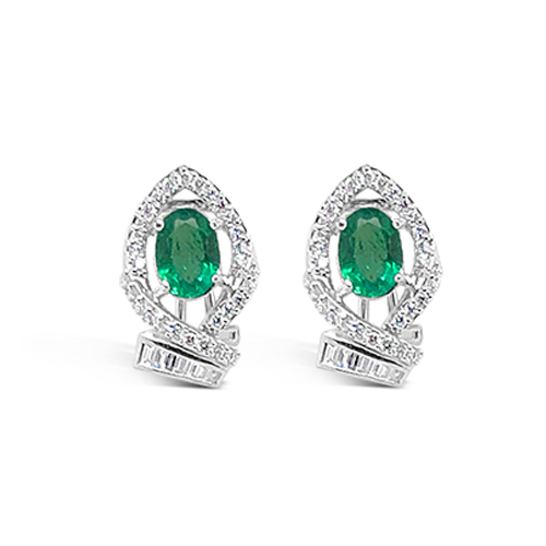 Emerald & Diamond Earrings