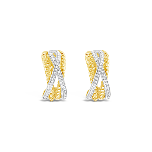 Gold & Diamond Criss Cross Earrings