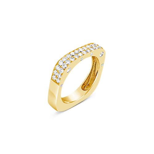 Gold & Diamond Squared Ring