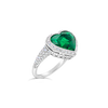 Heart Shaped Emerald & Diamond Ring