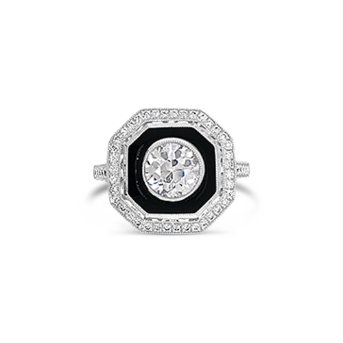 Onyx & Diamond Ring