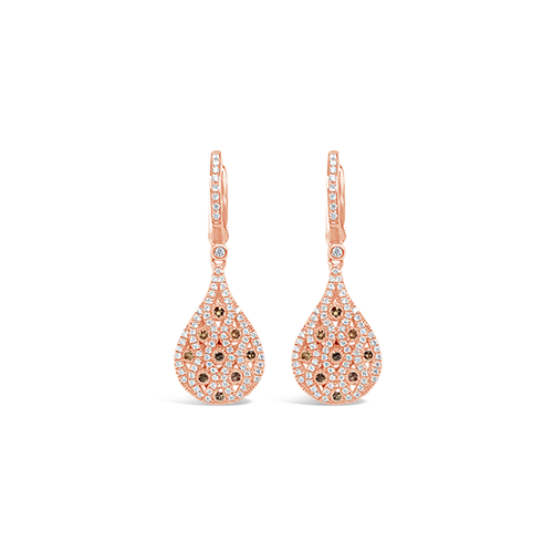 Brown & White Diamond Earrings