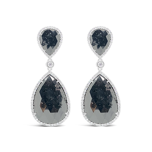 Black & White Diamond Dangle Earrings
