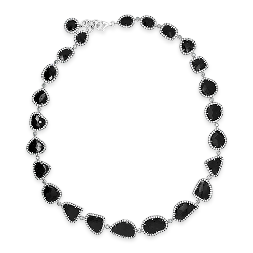Blace Diamond Slice Necklace