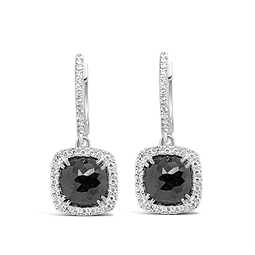 Black & White Diamond Dangle Earrings