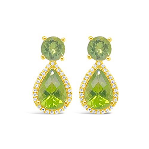 Peridot & Diamond Earrings