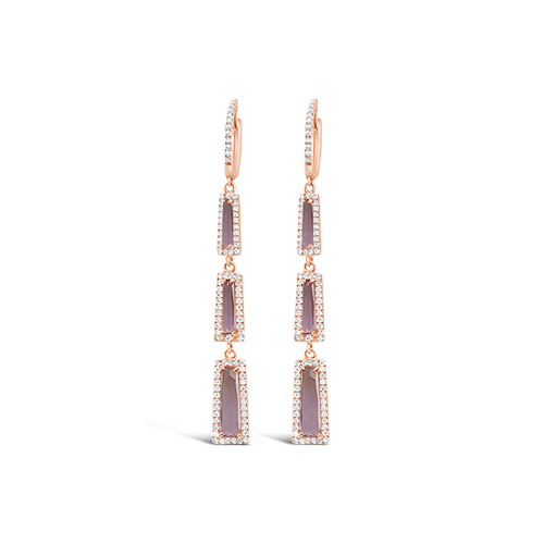 Amethyst & Diamond Dangle Earrings