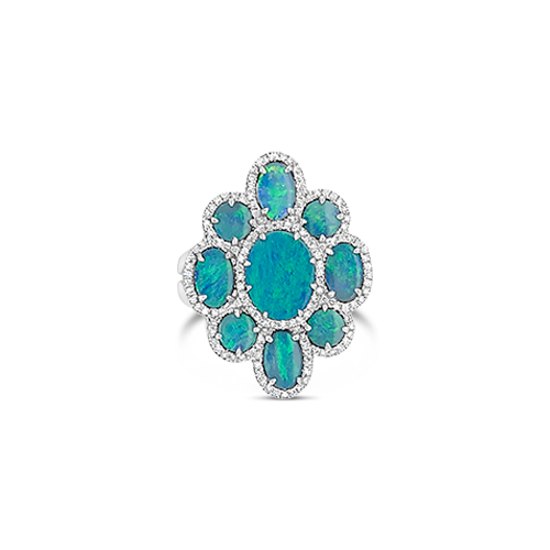 Black Opal & Diamond Ring