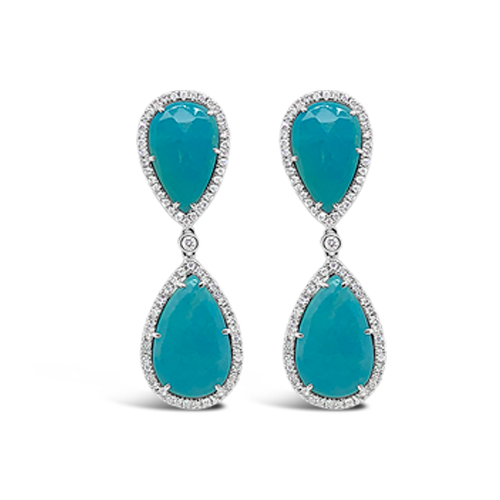 Turquoise & Diamond Earrings