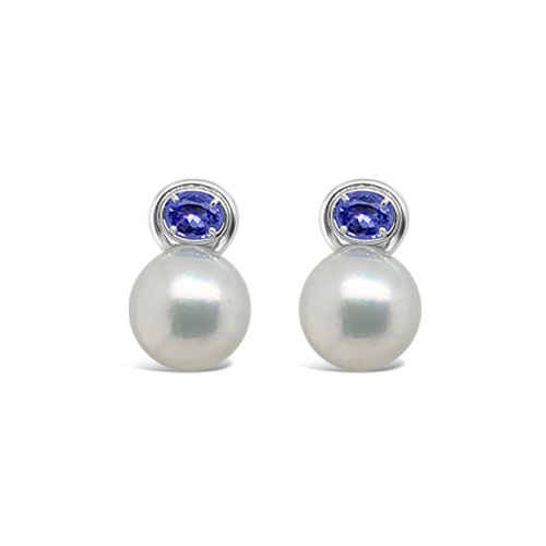South Sea Pearl & Tanzanite Earrings