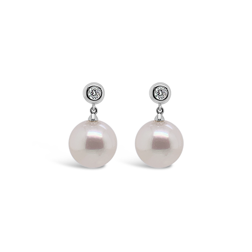 South Sea Pearl & Diamond Earrings