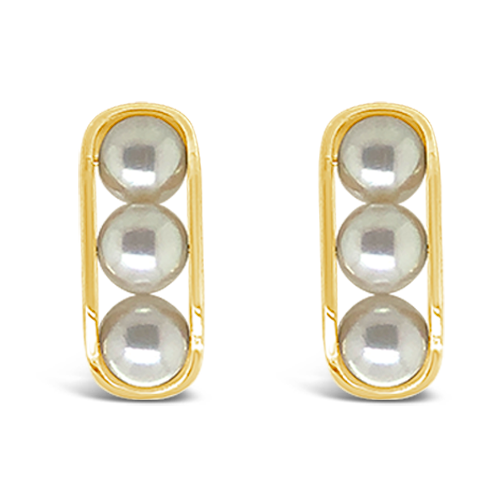 Triple Pearl Earrings