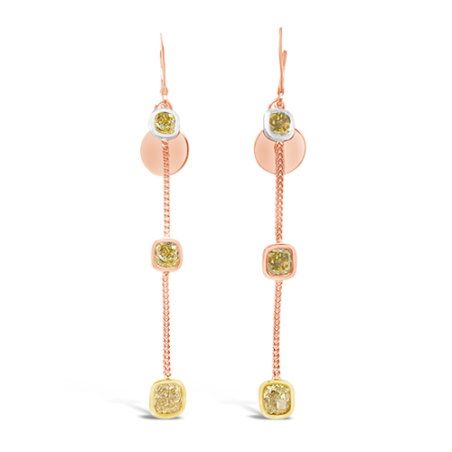 Colored Diamond Dangle Earrings