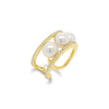 Triple Pearl & Diamond Ring
