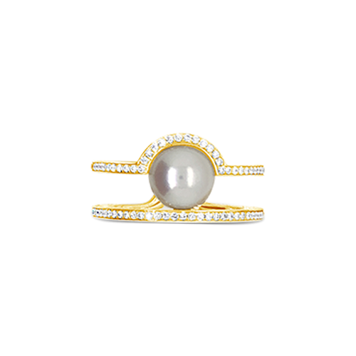 Pearl & Diamond Contemporary Ring