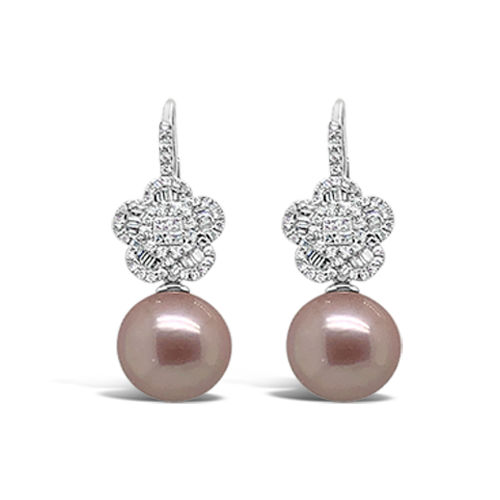 Pink Pearl Diamond Earrings CRAIGER DRAKE DESIGNS
