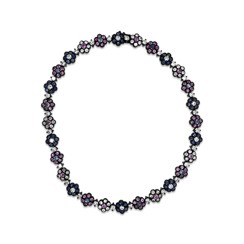 Multi-color Sapphire & Diamond Necklace