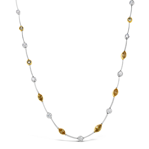 Yellow & White Diamond Necklace