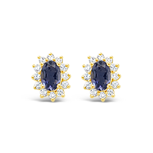 Iolite & Diamond Earrings