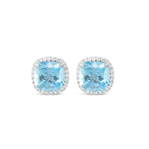 Aquamarine & Diamond Earrings