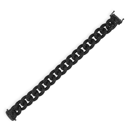 Black Spinel Curb Link Bracelet