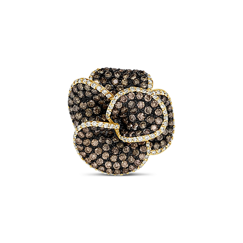 Brown Diamond Flower Ring