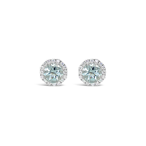 Aquamarine & Diamond Earrings