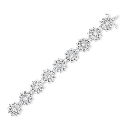Diamond Flower Design Estate Bracelet