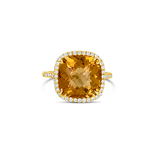 Citrine & Diamond Ring