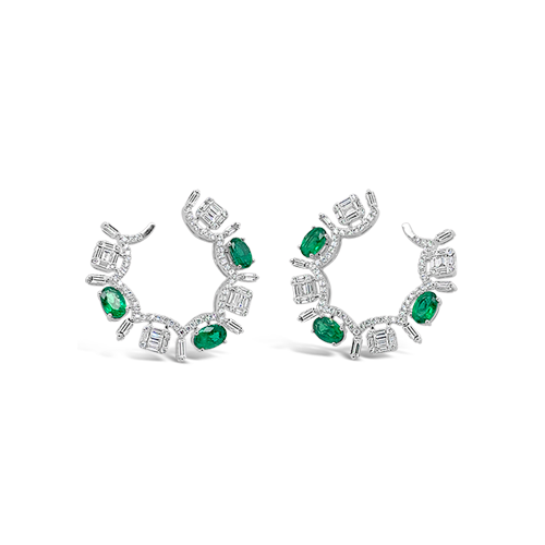 Emerald & Diamond Earrings