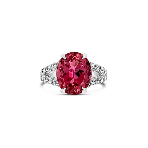 Pink Sapphire & Diamond Ring